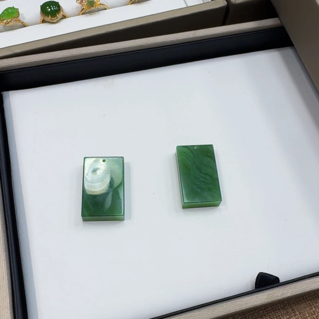 18K金镶嵌和田玉耳饰多样性发货拍一发一