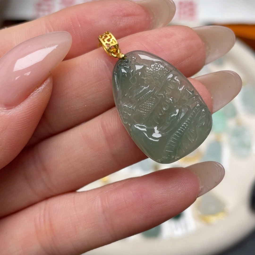 翡翠银S925镶嵌颈饰