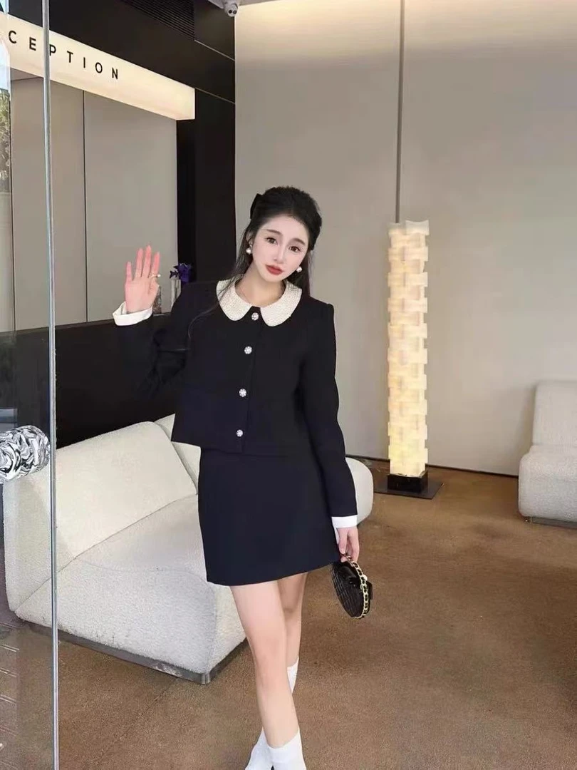 小香风小香风套装女春季气质名媛小个子短外套半身裙包臀两件套