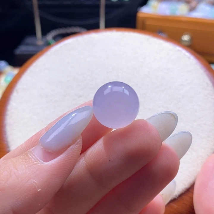 翡翠未镶嵌颈饰翡翠樱花粉大圆珠卡16.2