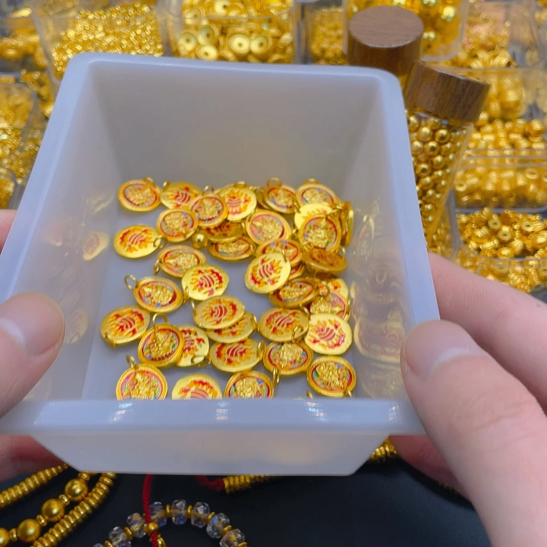 锆石铜合金珐琅彩黄财神1个