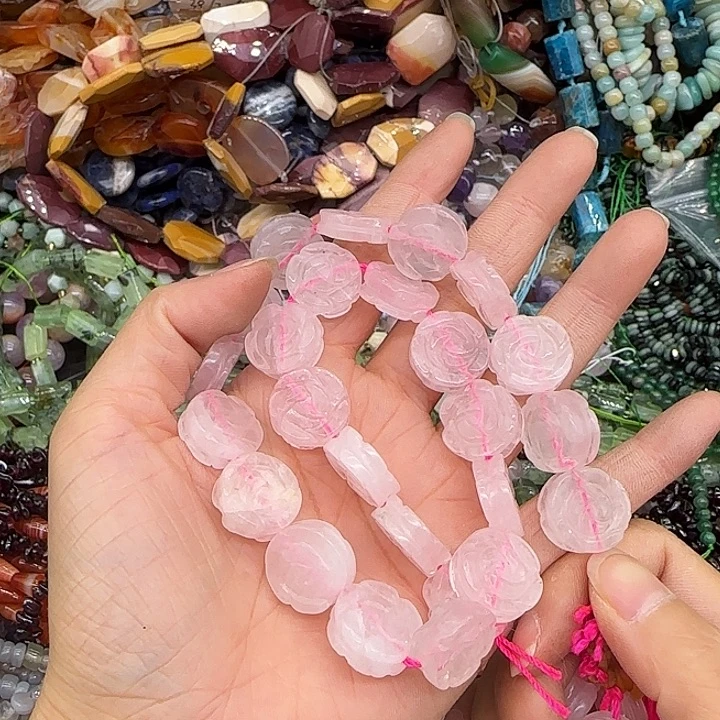 玛瑙/玉髓合金珠宝半成品马粉15mm一条花花