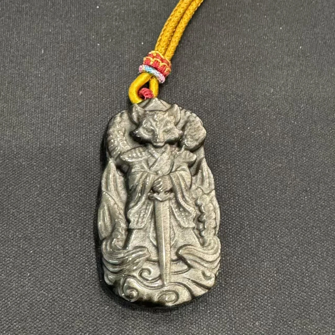 CBAI/菜百XD 天然玻璃挂件 黑曜石