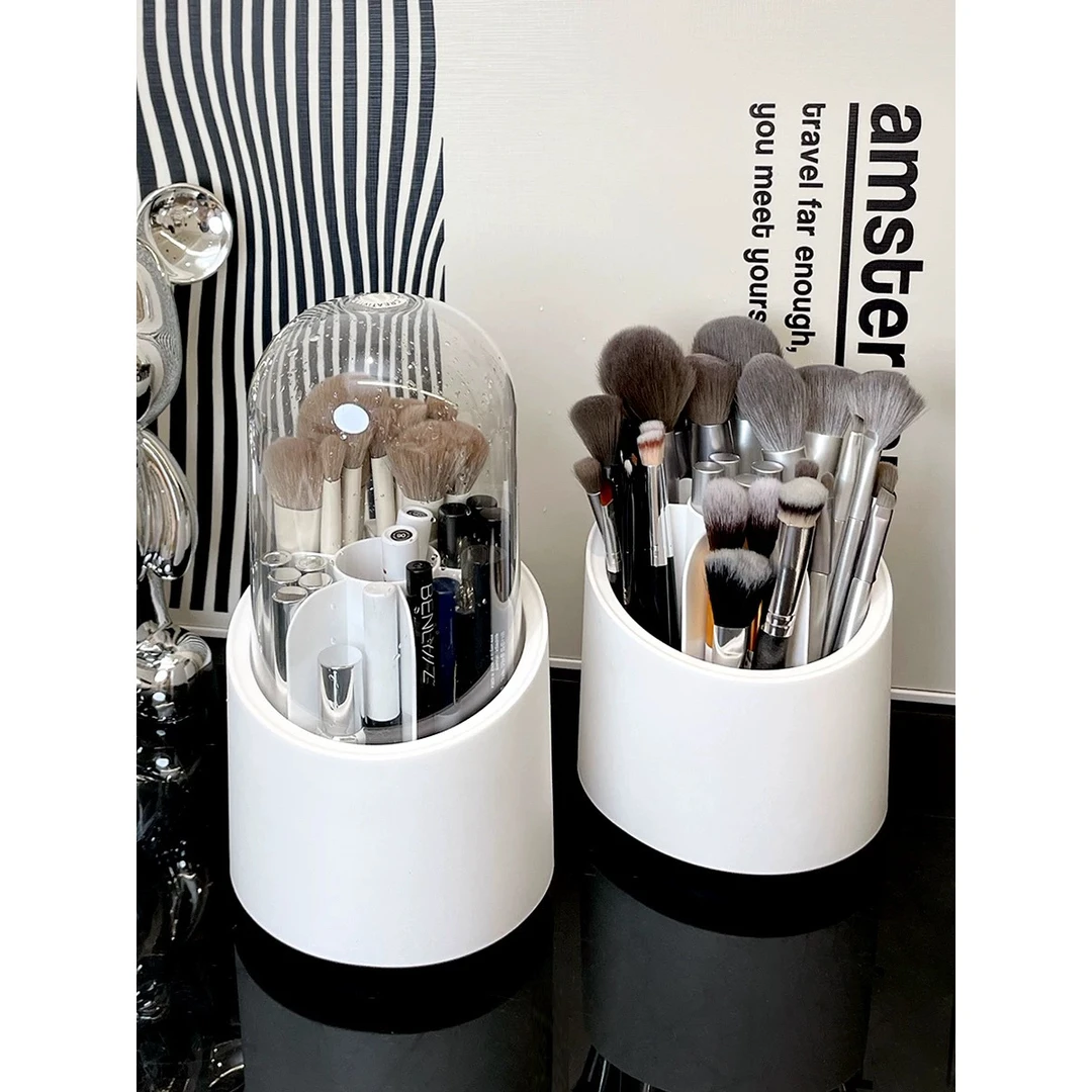 带盖可旋转笔筒化妆刷筒