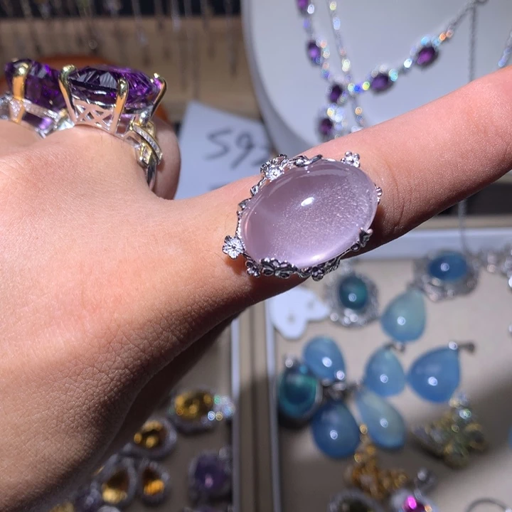 托帕石手镯银S925镶嵌财****多戒指