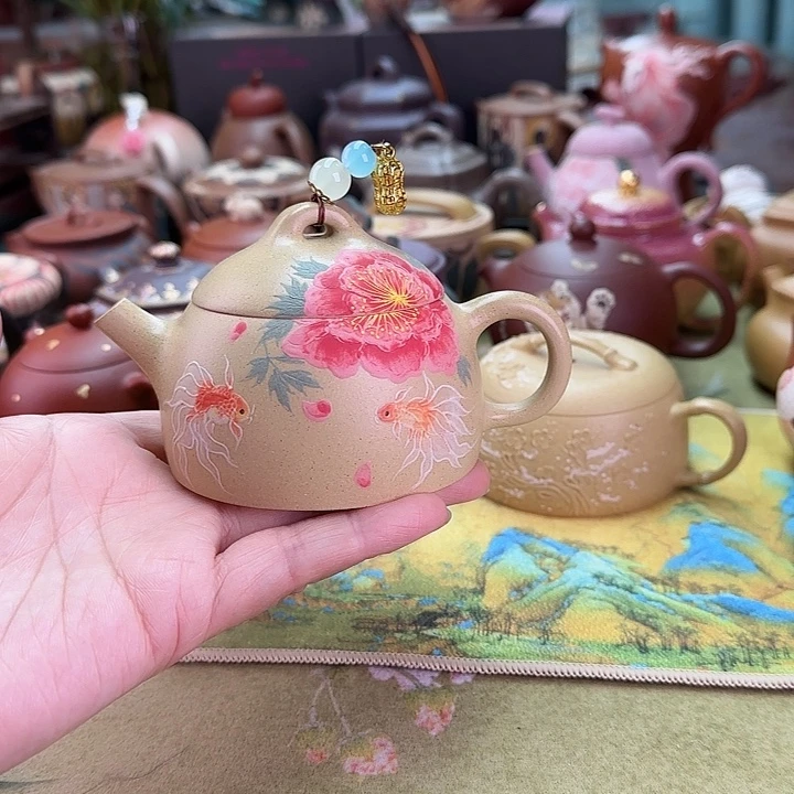 茶壶紫砂牡丹秦权