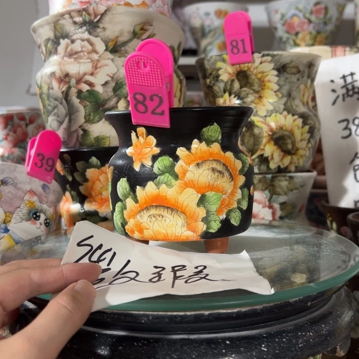 景德镇手绘花盆满38包邮偏远地区除外