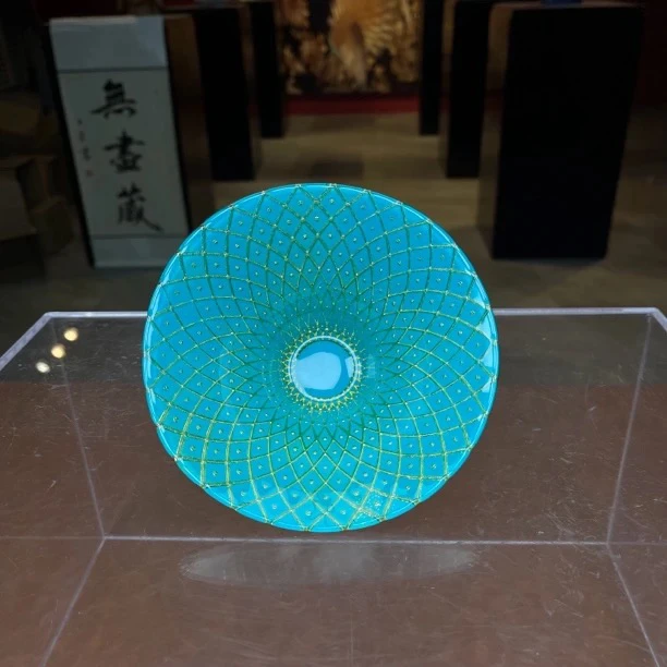 高端茶具蓝撇口果盘