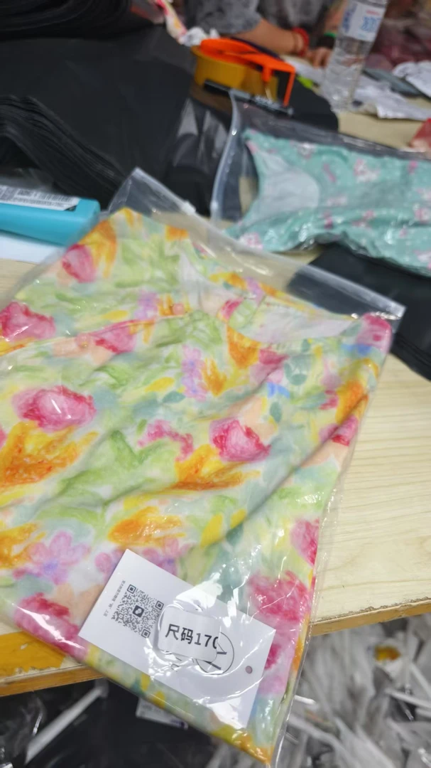 281五彩旗袍    国风棉绸旗袍2025夏季国风女童长款印新中式旗袍