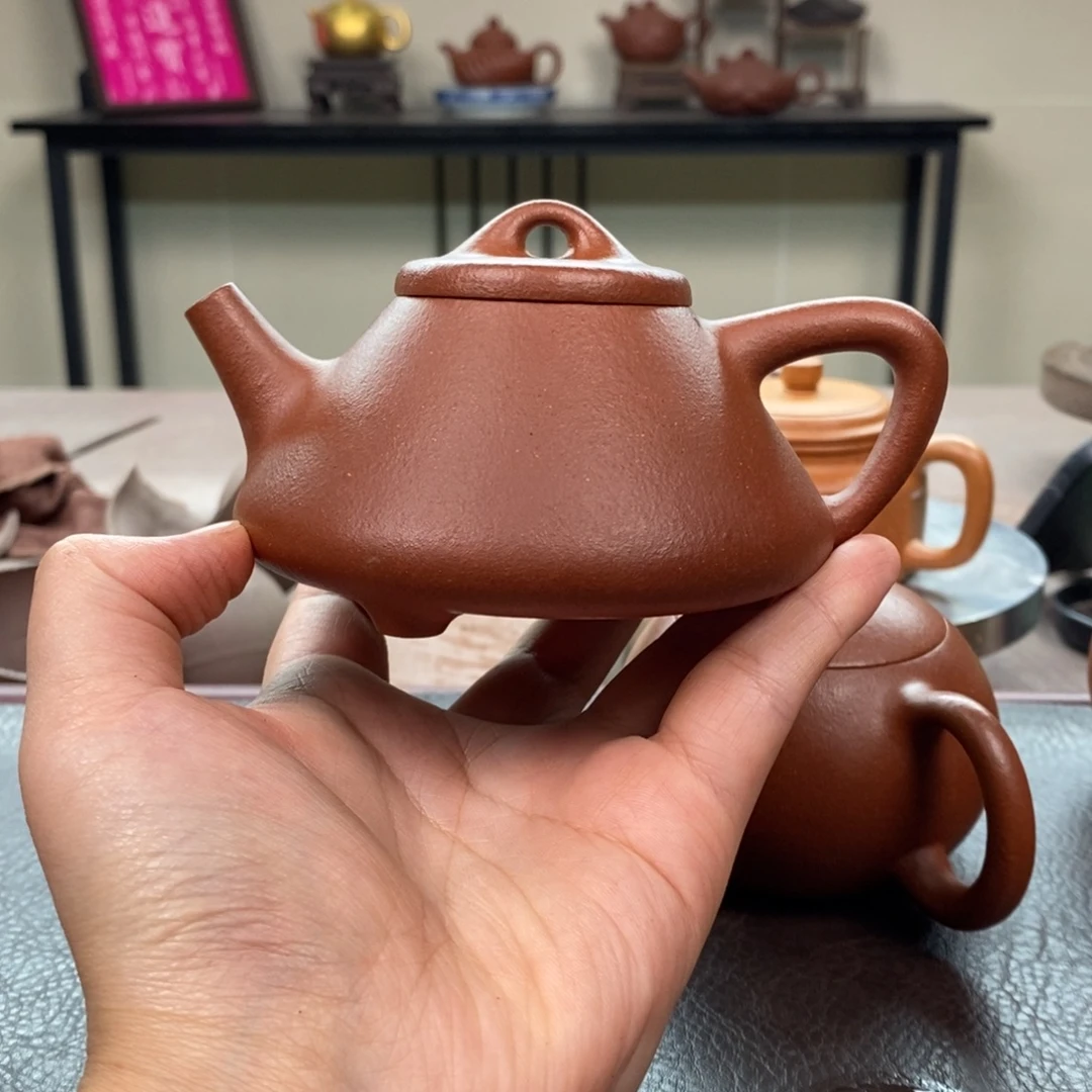 茶壶紫砂精挑红降坡子冶石瓢200cc全手