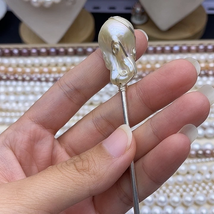 银S925镶嵌颈饰淡水珍珠
