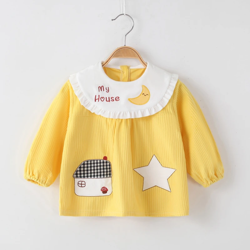 罩衣儿童防水宝宝吃饭围兜围裙婴儿秋冬长袖倒褂女孩洋气反穿衣