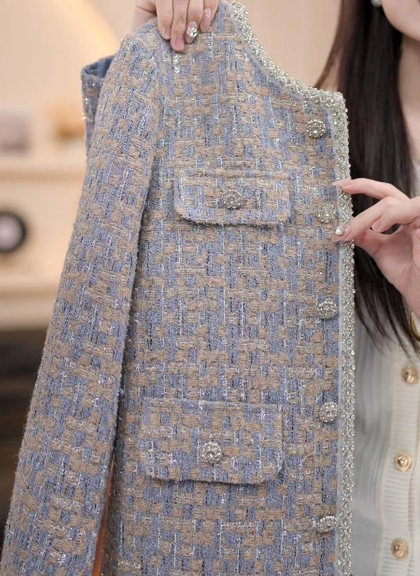 【DP】春秋款百搭时尚洋气名媛风气质粉色轻奢修身小香风外套