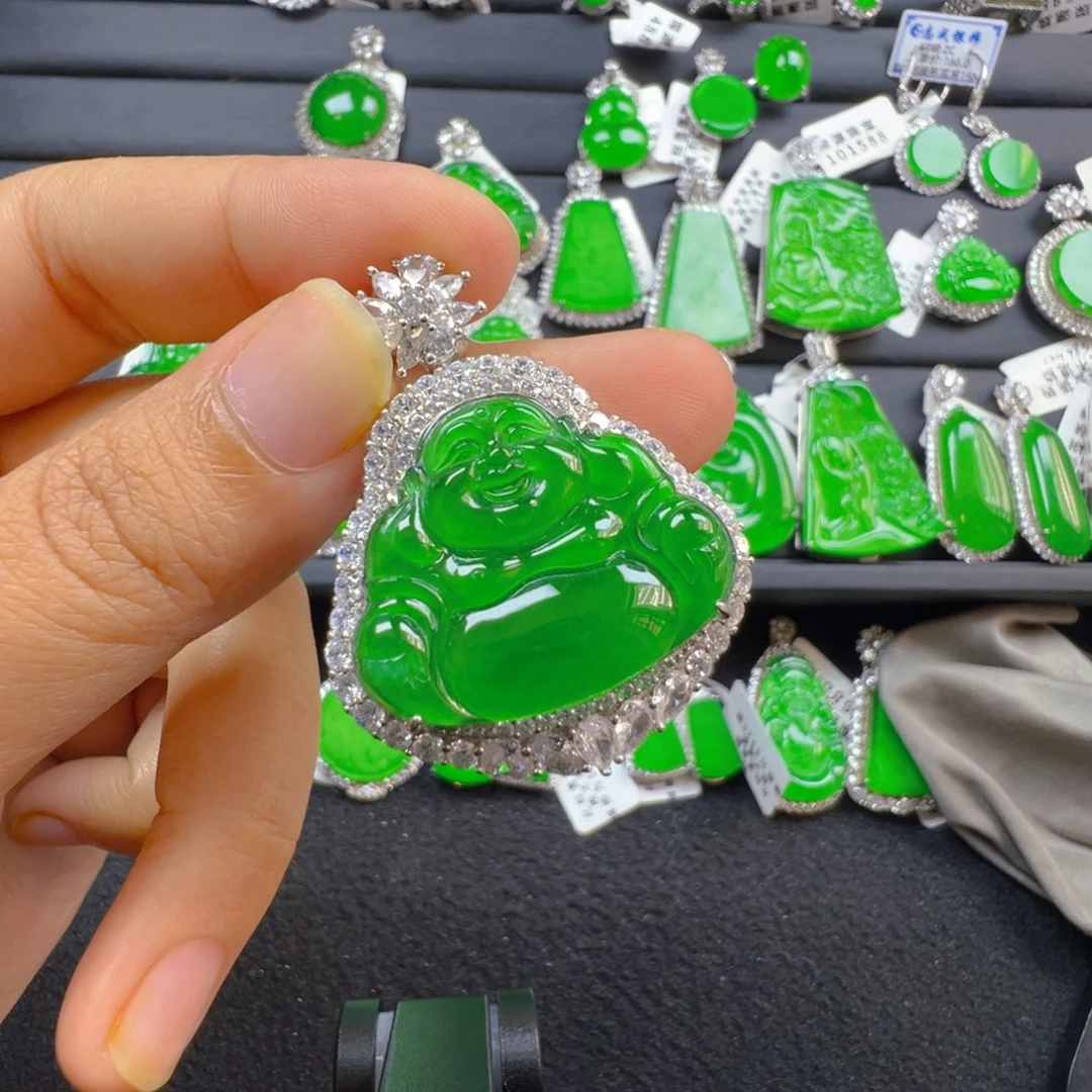 翡翠银S925镶嵌颈饰