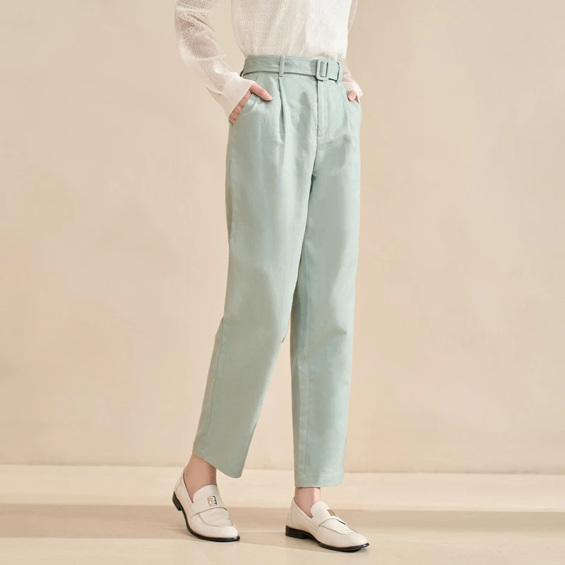 【商场同款】茵曼春秋女休闲裤九分萝卜宽松新款高腰女装百搭爆款
