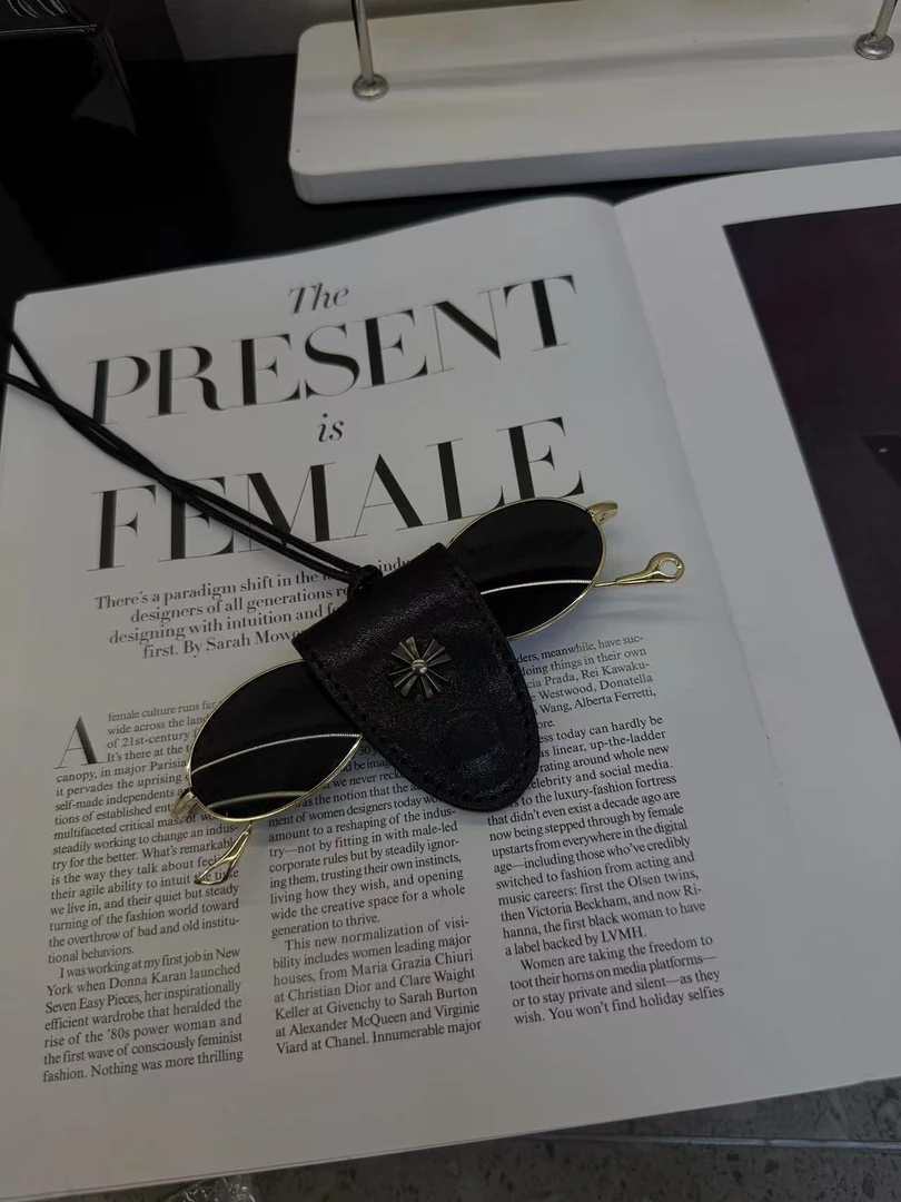 DAYIN【眼镜夹】新款极简双面头层水晶植鞣牛皮手工气质-眼镜夹