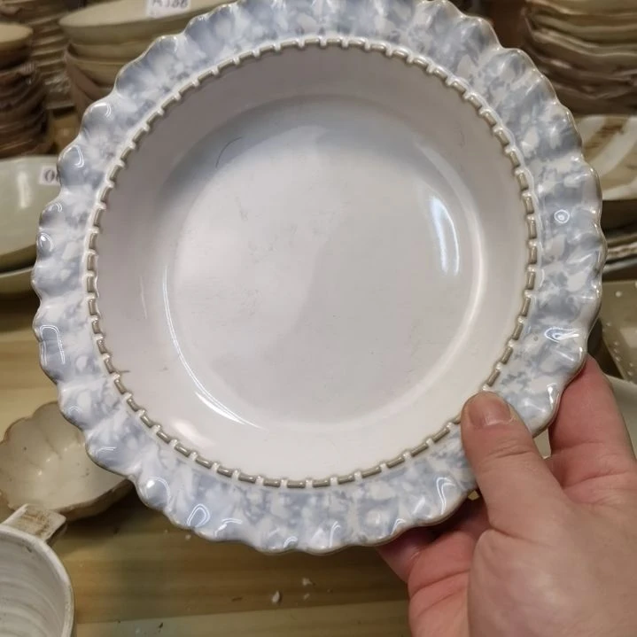 瓷片微瑕烟兰深盘三个一组