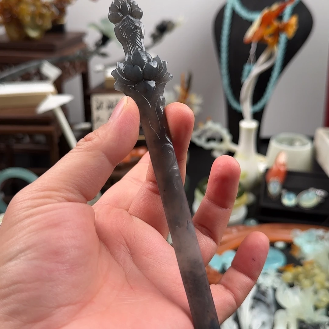 蛇纹石玉未镶嵌发饰