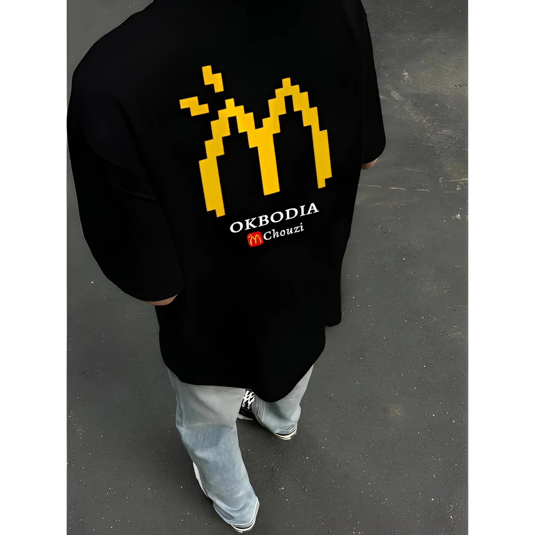 麦门字母印花设计感重磅纯棉短袖T恤男女同款百搭情侣装宽松高街