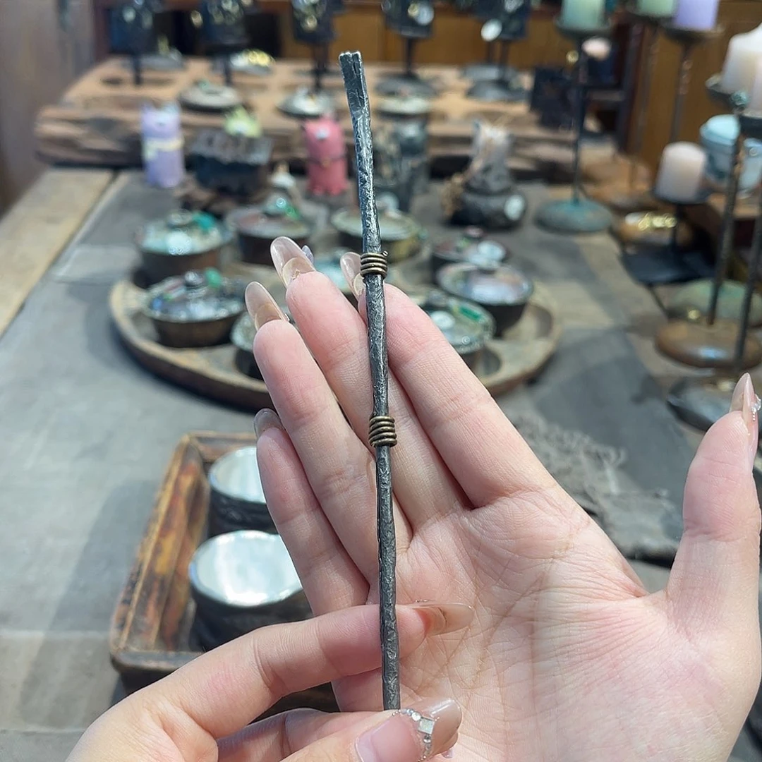 紫砂手工制作 锡茶拨