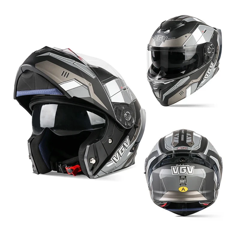 揭面盔VGV新国标3c认证摩托车大品牌双镜设计男女通用电动车头盔