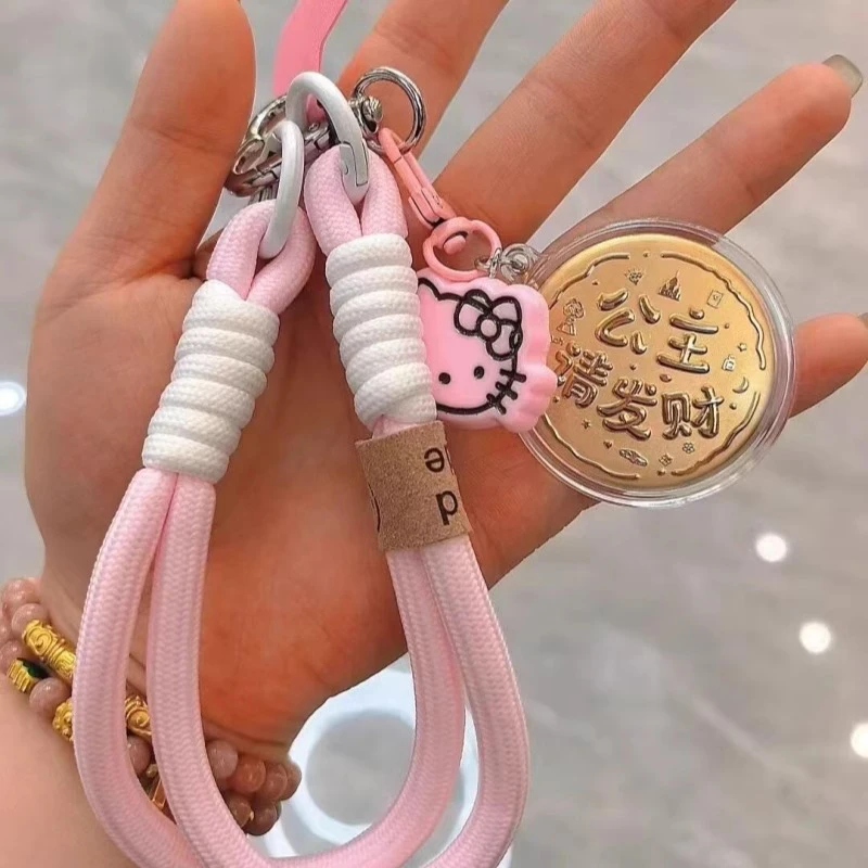 公主请发财手机链爆款钥匙扣挂件绳包包新送女友可爱卡通
