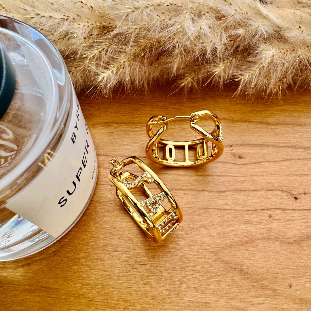 铜合金莫桑石耳饰 法式小众个性复古E504