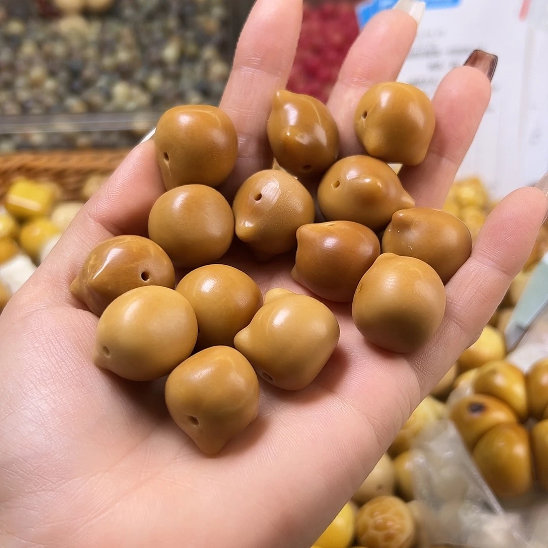 菩提根/象牙果吊坠瑕疵咖猫头14颗有裂