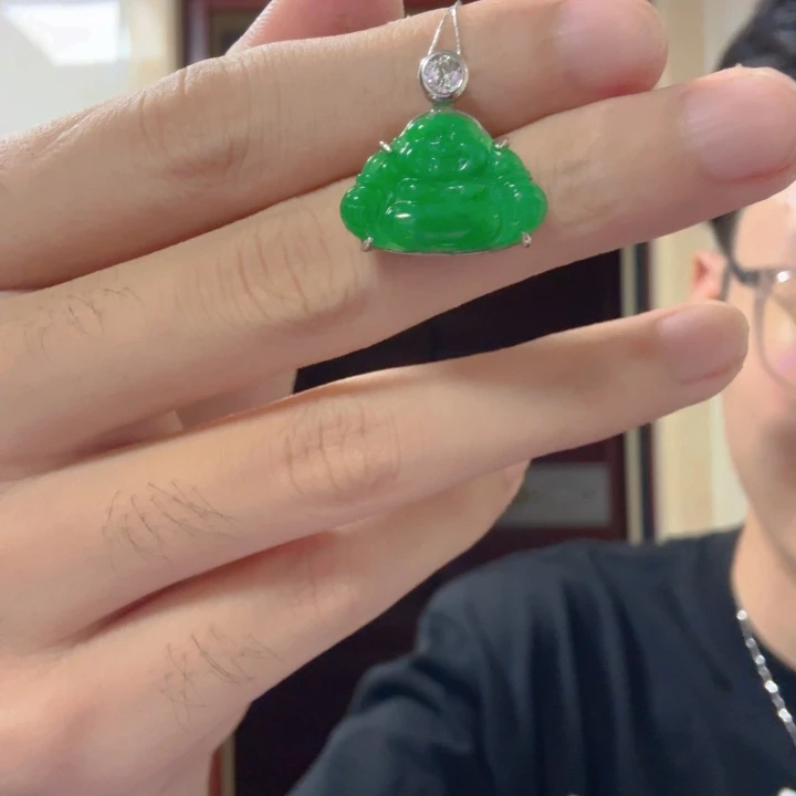翡翠银S925镶嵌颈饰吊坠