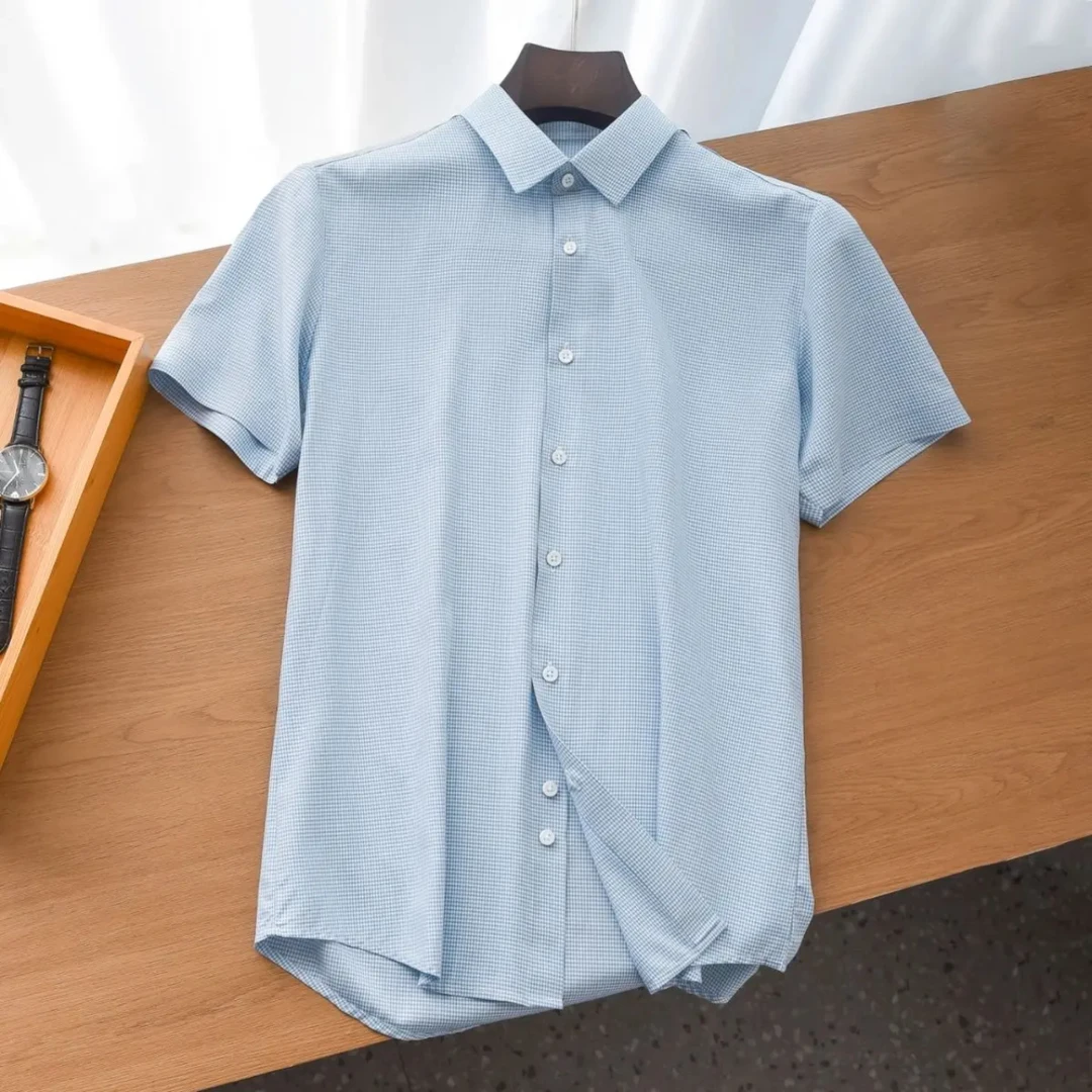 男士夏季衬衣休闲宽松冰凉短袖衬衫夏季短袖春夏商务休闲 T7320#