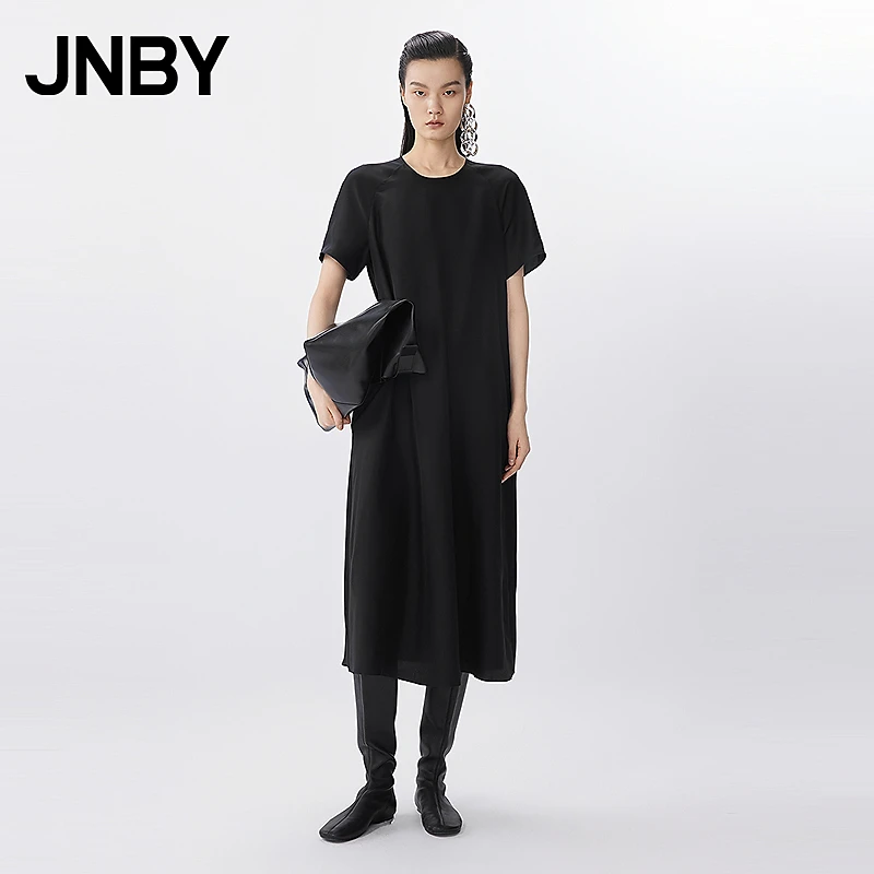 【商场同款】JNBY/江南布衣25夏新品连衣裙桑蚕丝短袖5P5G14290