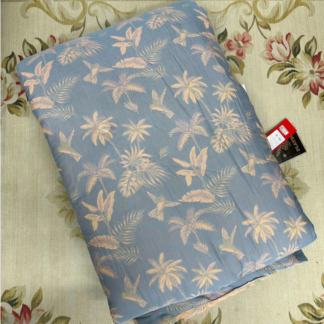 【蓝色椰树】200*230CM高端纯棉双层纱保暖柔软亲肤可机洗大豆被
