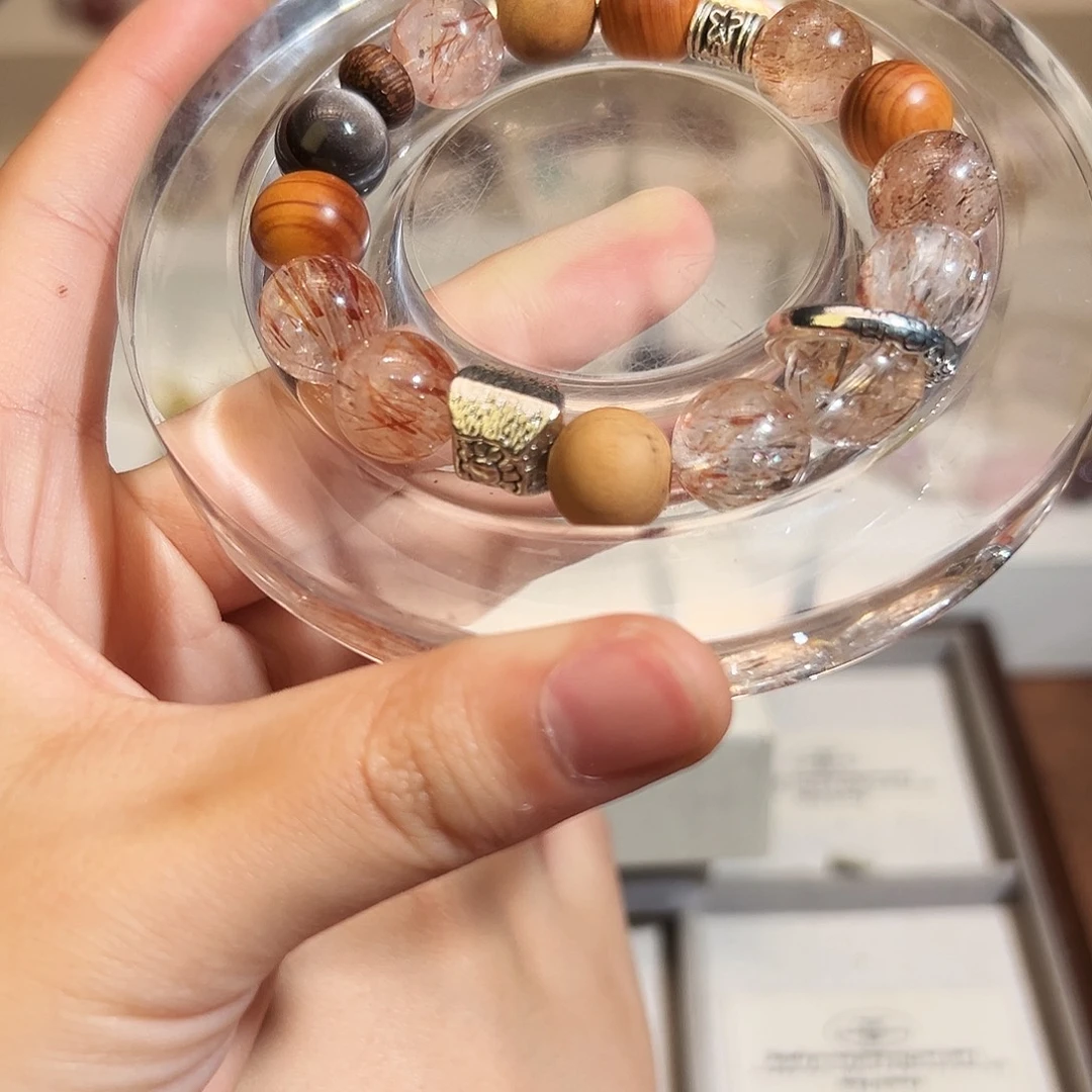 合金手链烟晶木珠珠
