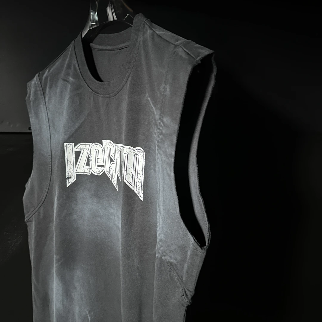 【CLFEERIN】扎染工艺背心夏季宽松运动风百搭全棉无袖款男士坎肩