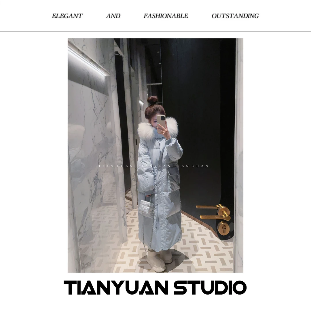 冰冰JJD4YRF8165时尚网红日常加厚中长款羽绒服预