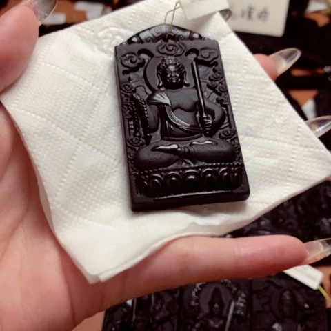 天然缅甸a货钢琴黑挂件