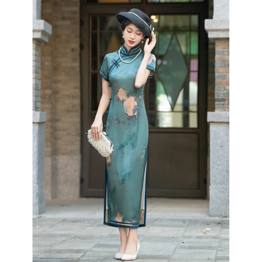 旗袍新中式女高级感夏季新款日常复古高端国风连衣裙优雅长款