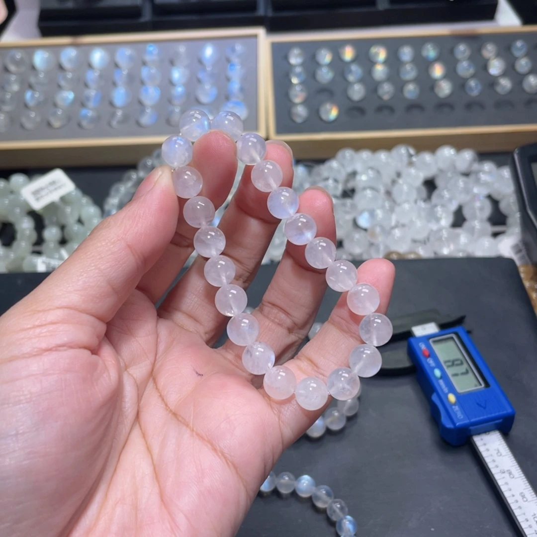 …***.长石未镶嵌手链蓝月光手链8.5m