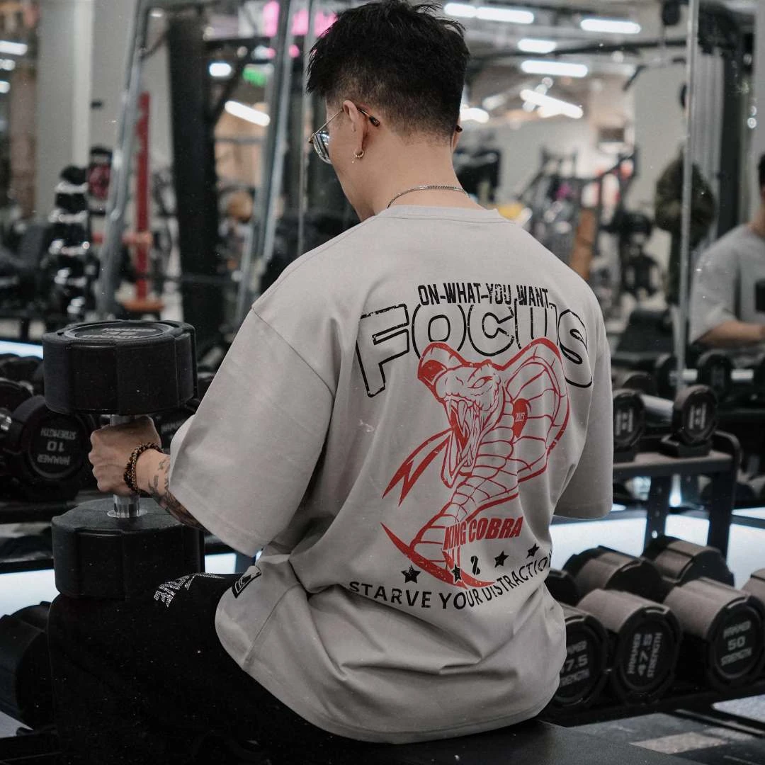 ZEKE LAB「蛇年限定」眼镜王蛇印花短袖柔软抗皱面料宽松休闲健身