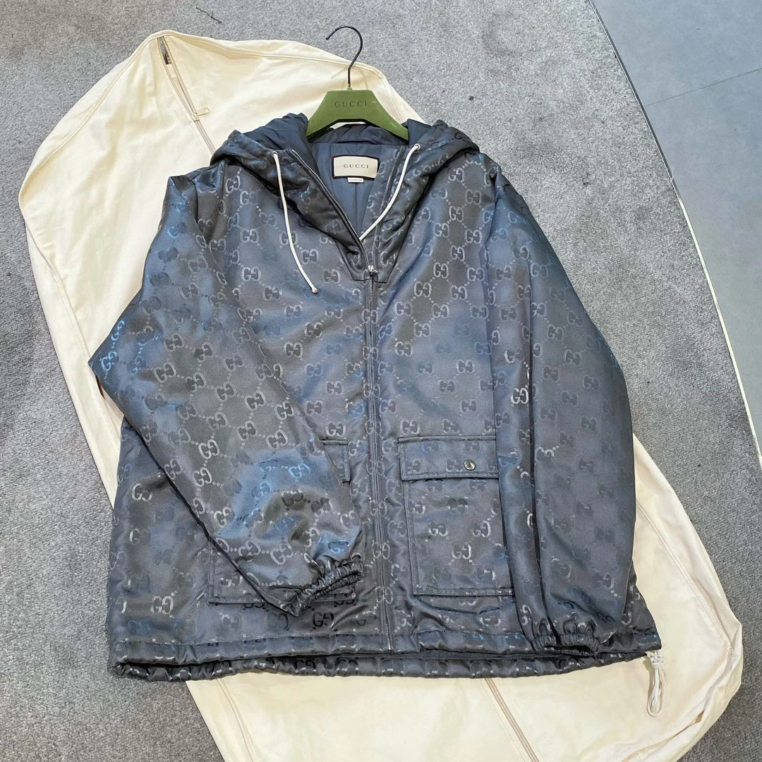 99新 GUCCI/古驰 灰色满印双G提花外套/尺码48/LH001830