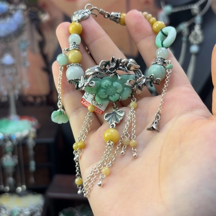 翡翠银S925镶嵌颈饰