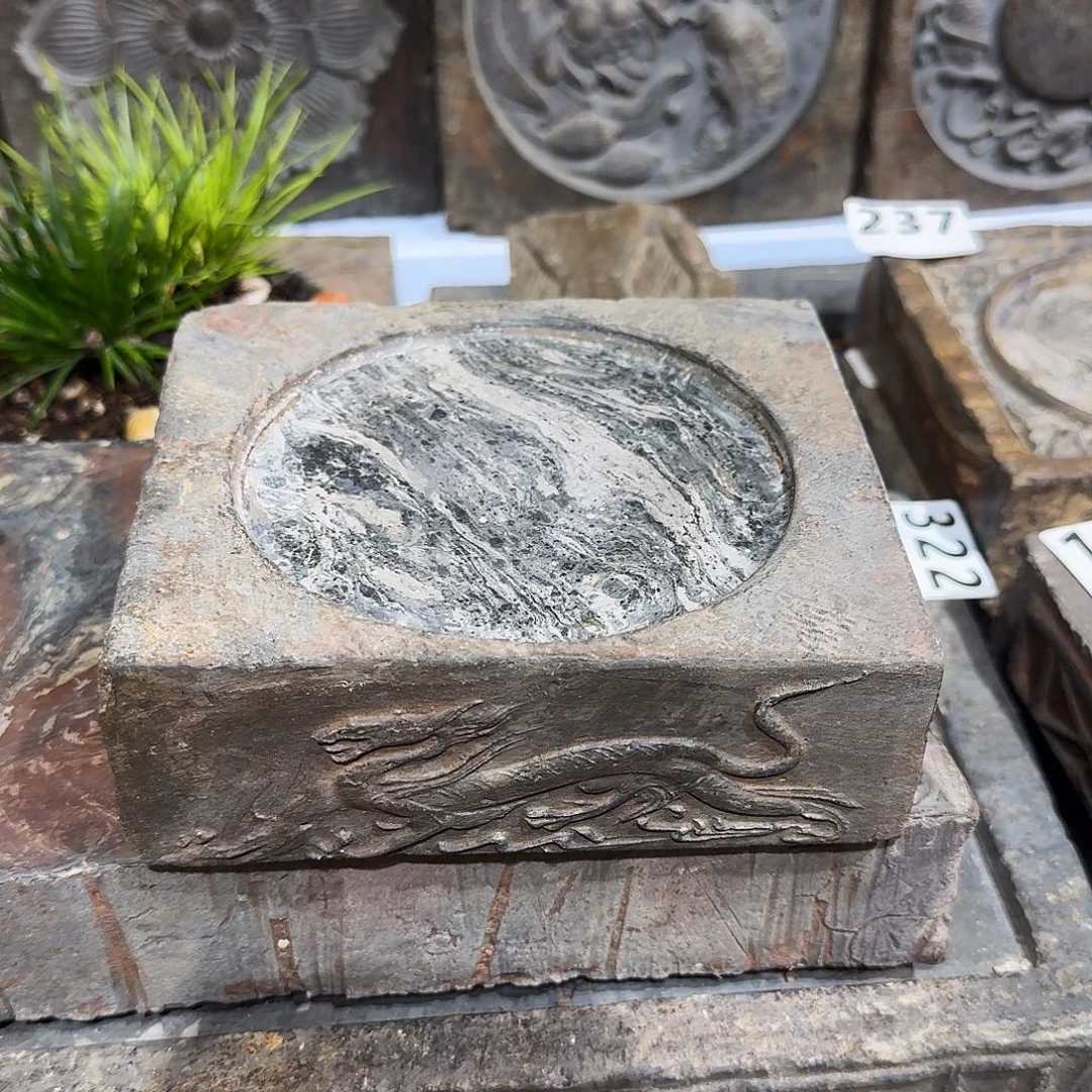老砖茶台，砚台，画像砖