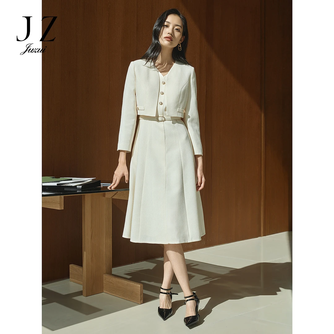 JUZUI玖姿JWFC50052千金风两件套连衣裙女2025新款