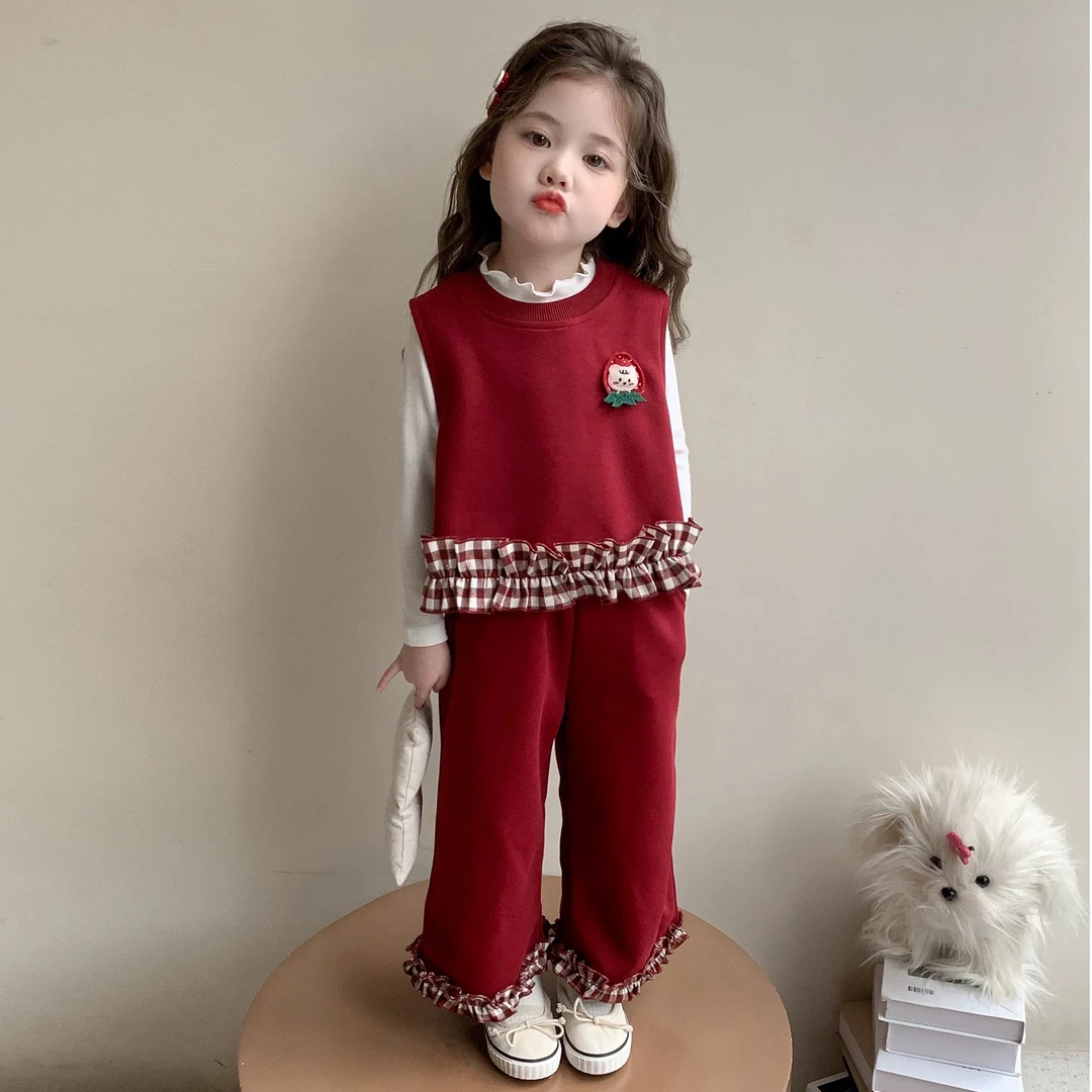 女童秋季套装2025新款小童洋气时髦儿童春秋衣服女宝宝秋装三件套