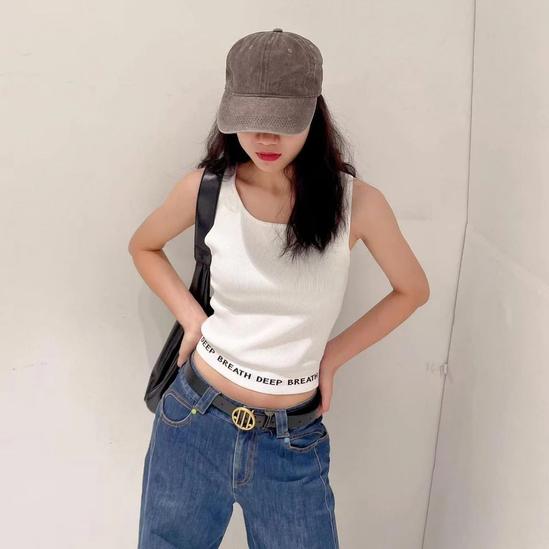 阿家专柜正品时尚百搭潮人字母美式针织背心 5399591-1T44961-005