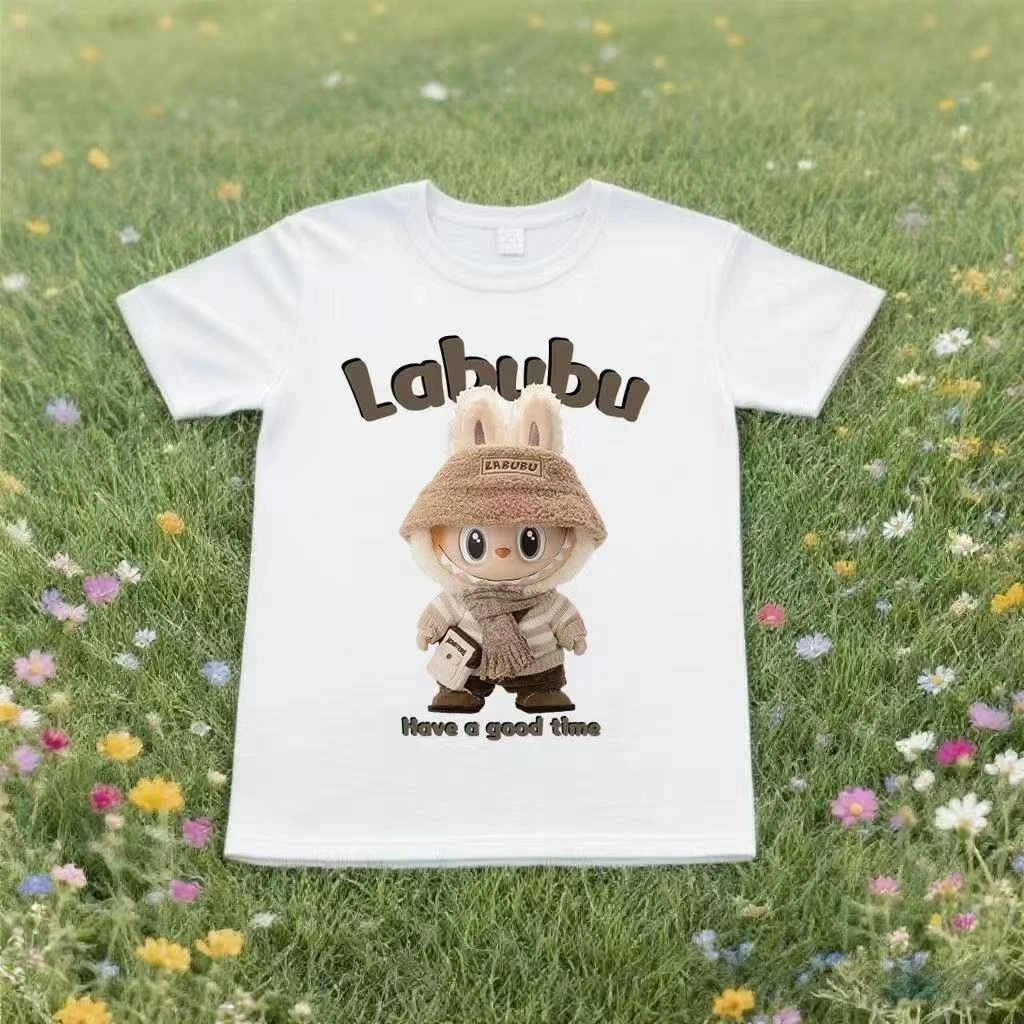 2025新款卡通拉布布儿童短袖t恤夏季纯棉男女中大童夏装宽松半袖