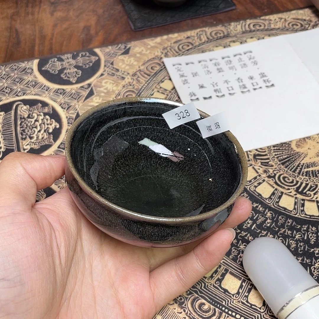 茶盏328 福临号建盏柴烧薄胎微瑕