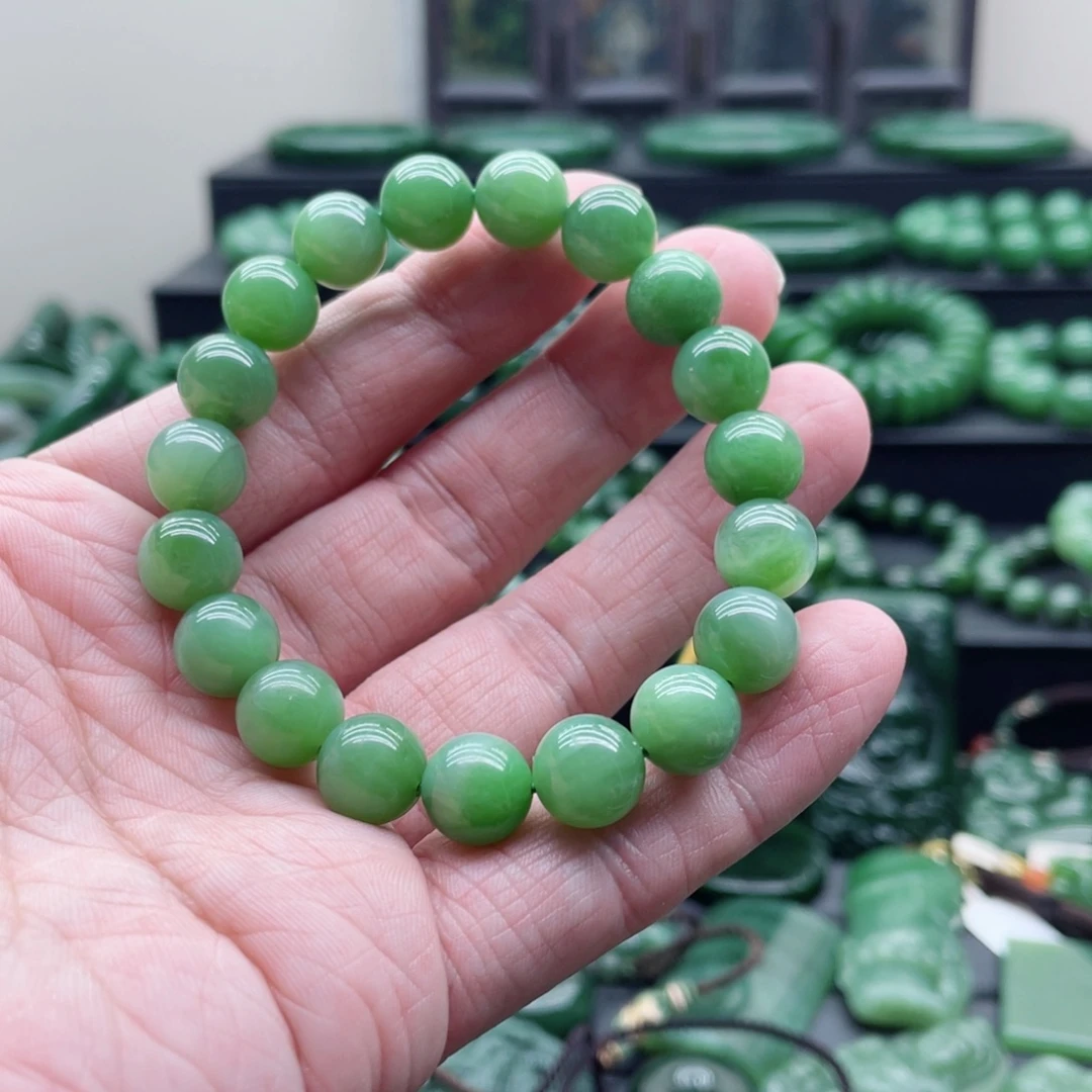 和田玉（碧玉）未镶嵌手链微瑕