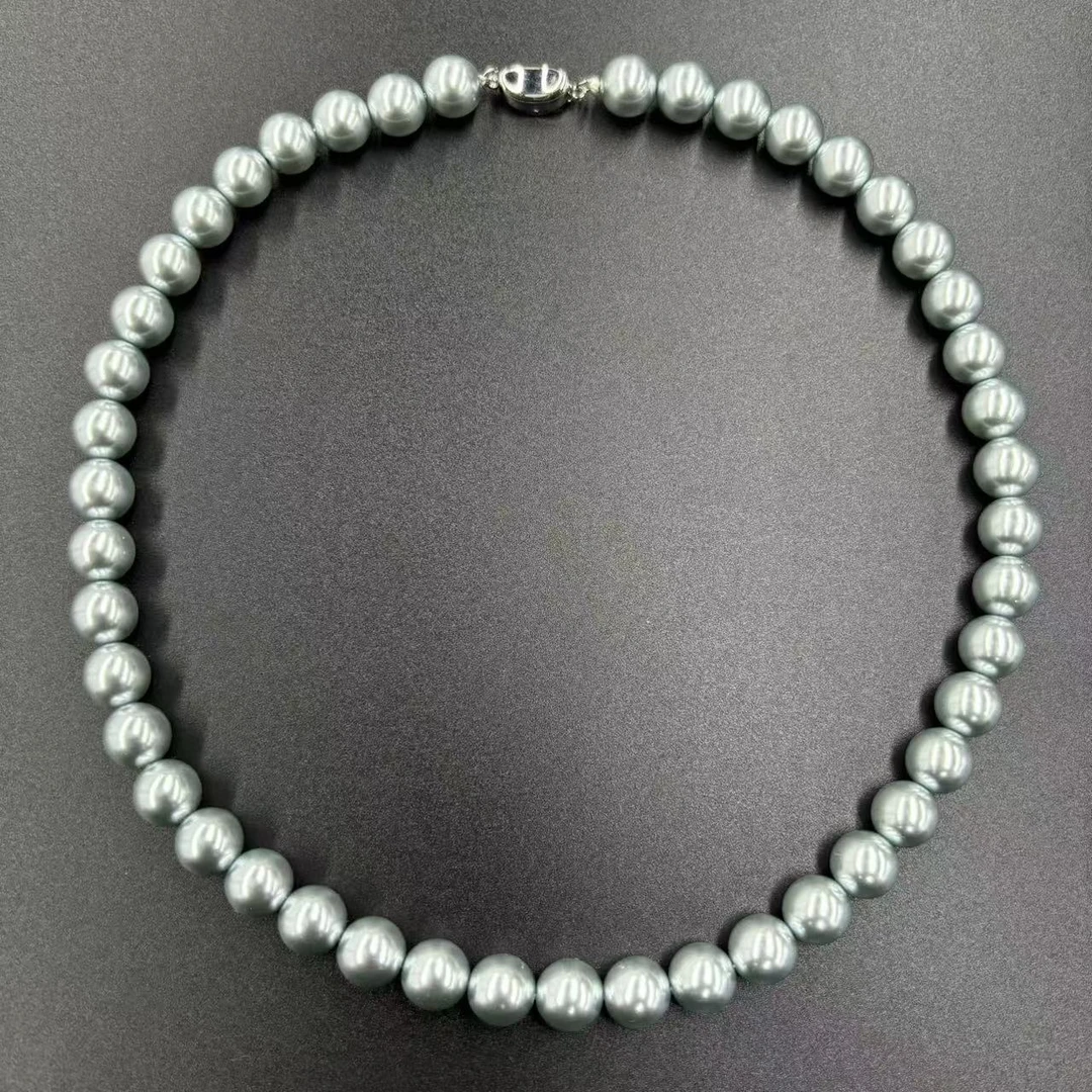 【符老板】x588-轻奢气质设计款奶油灰圆珠项链-赠礼盒