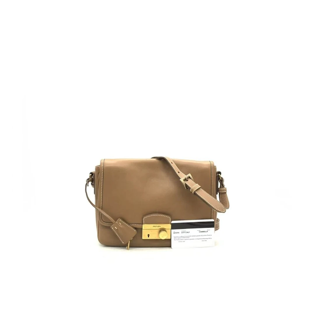 95新 Prada/普拉达 【安则专属】棕色邮差包